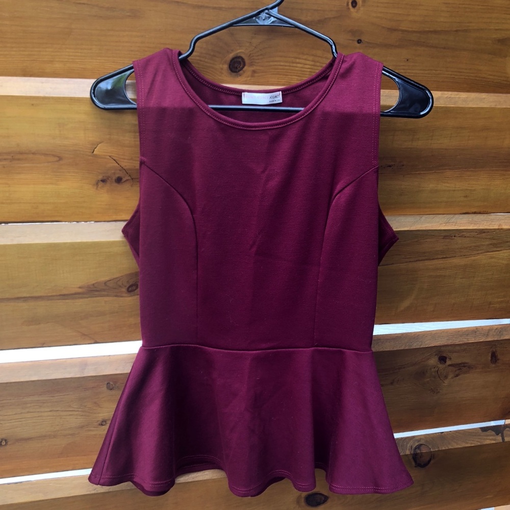 Maroon Peplum Shirt